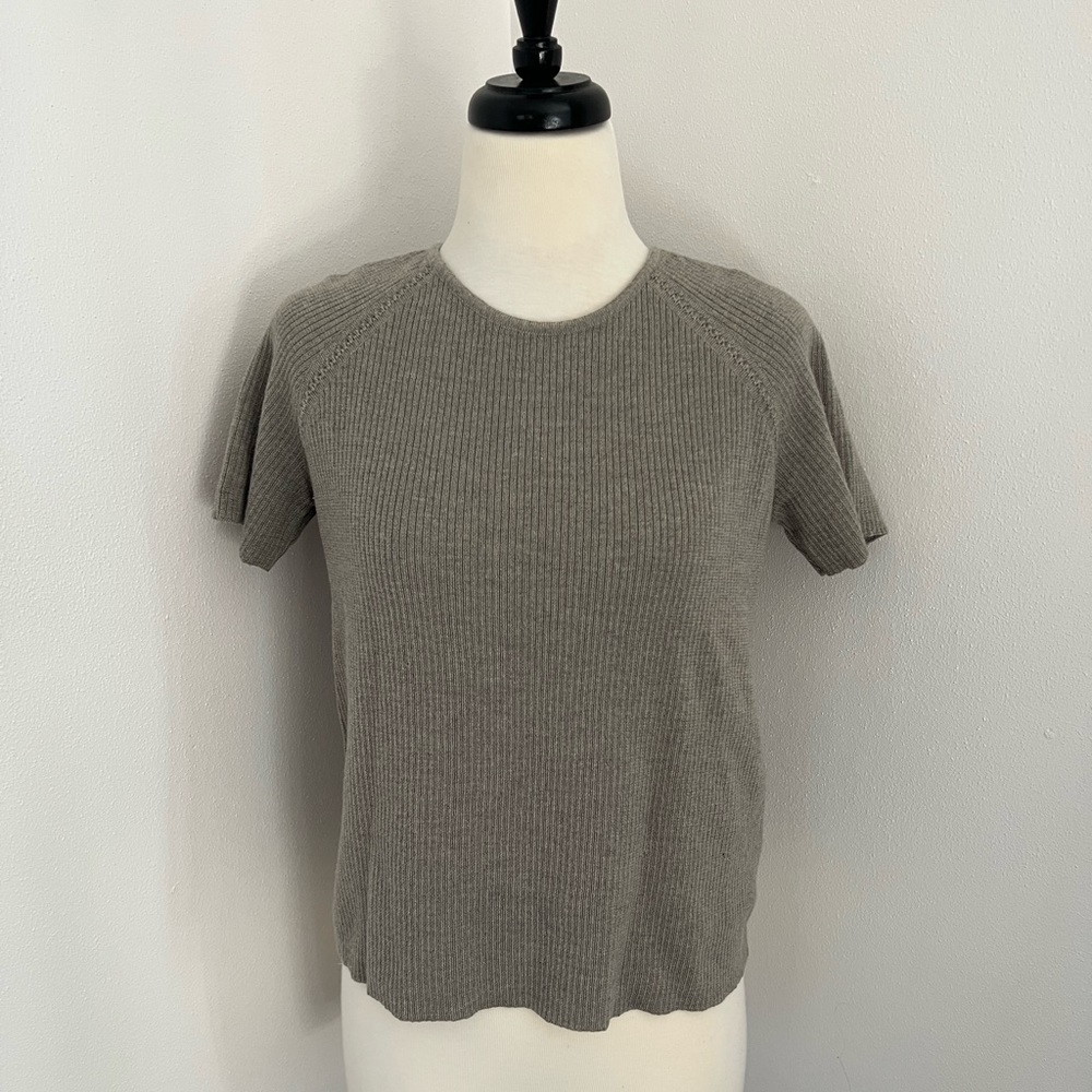 Vintage Valentino Miss V Sweater Knit Short Sleeve Top